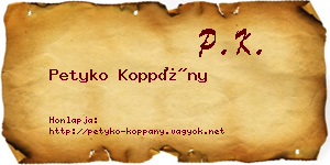 Petyko Koppány névjegykártya